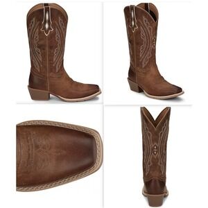 Justin Rein Waxy Tan Water Buffalo Western Boots L2962 Medium Square Toe 8.5B